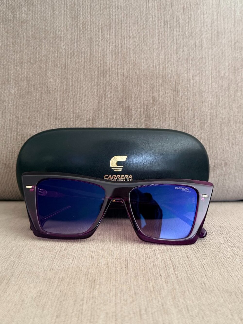 Carrera Purple Oversized Square Sunglasses